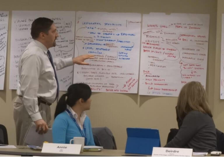 Tim reviewing breakout notes