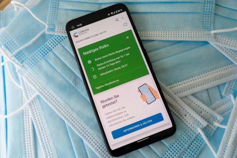 Contact tracing phone app and masks